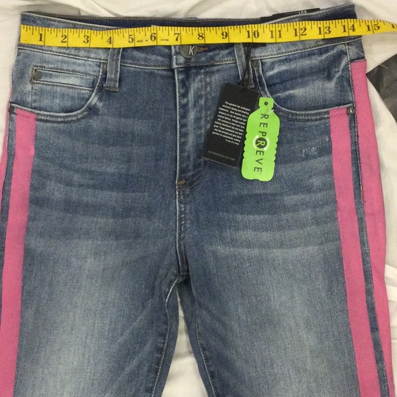 New Kut From The Cloth Pink Side Stripe High Rise Ankle Skinny Jeans Size 4 - Picture 3 of 14